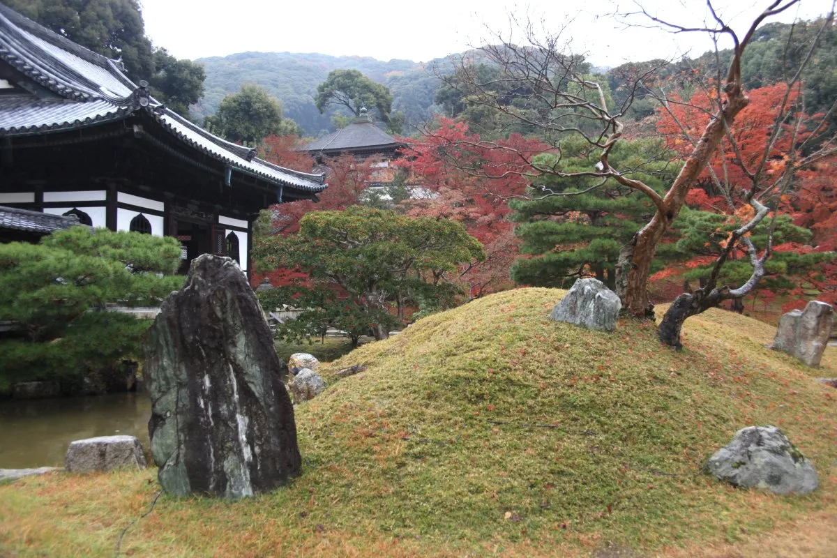 秋色に染まった高台寺の庭園